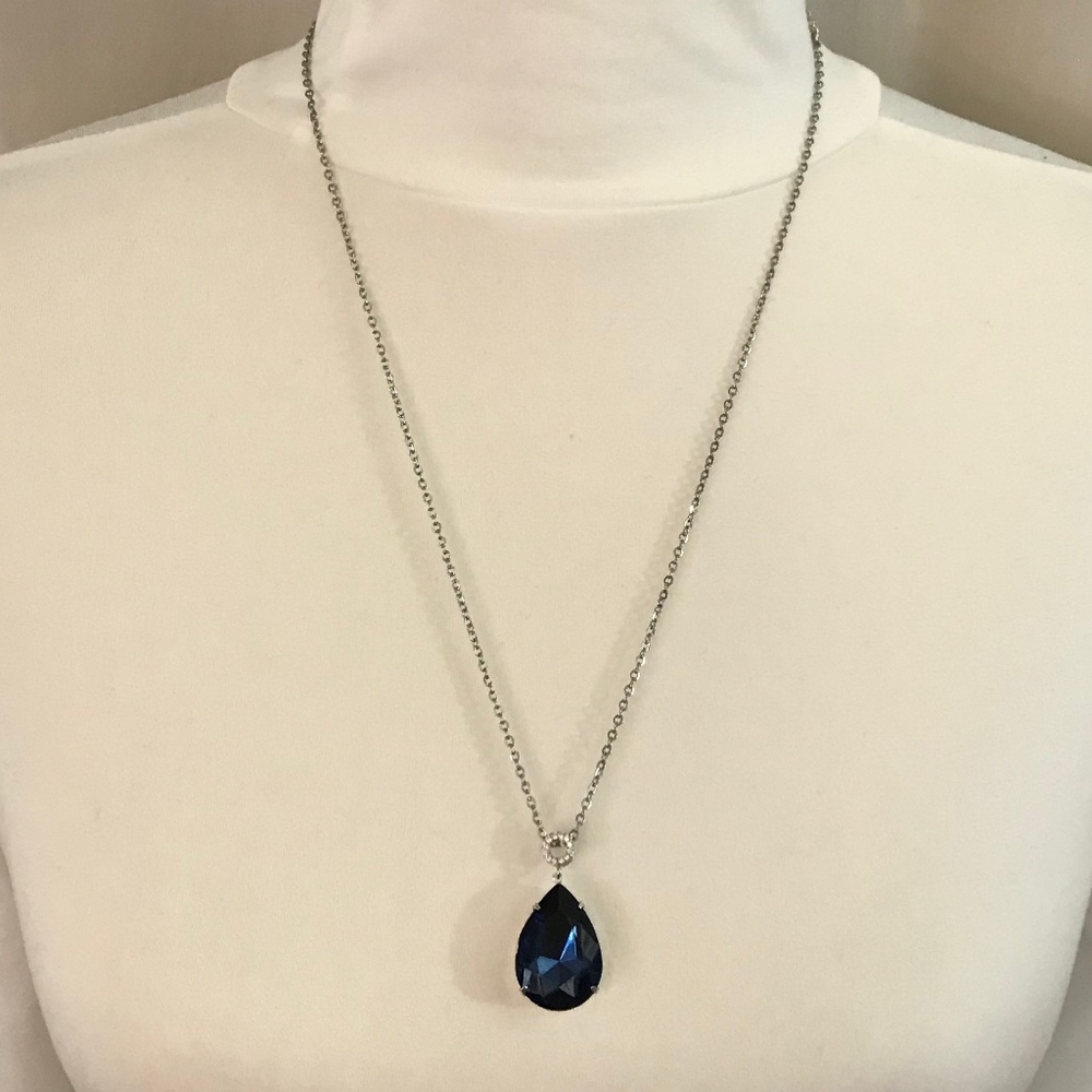 Peaky Blinders Grace Shelby Teardrop Sapphire Necklace, Handmade Replica - Picture 8 of 15
